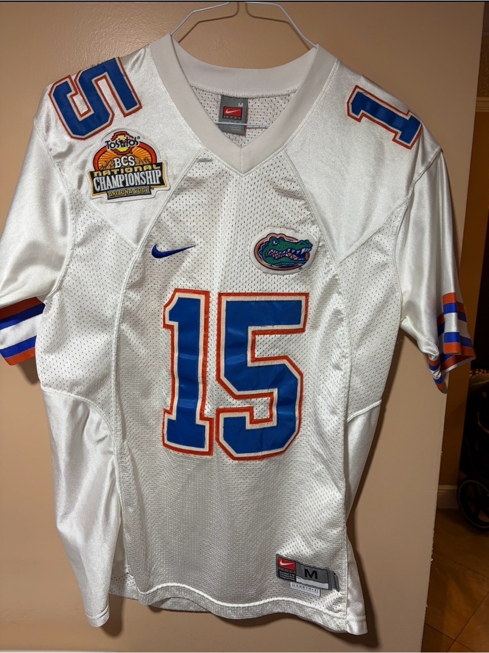 NIKE FOOTBALL JERSEY | FLORIDA GATORS #15 | White BCS Championship
